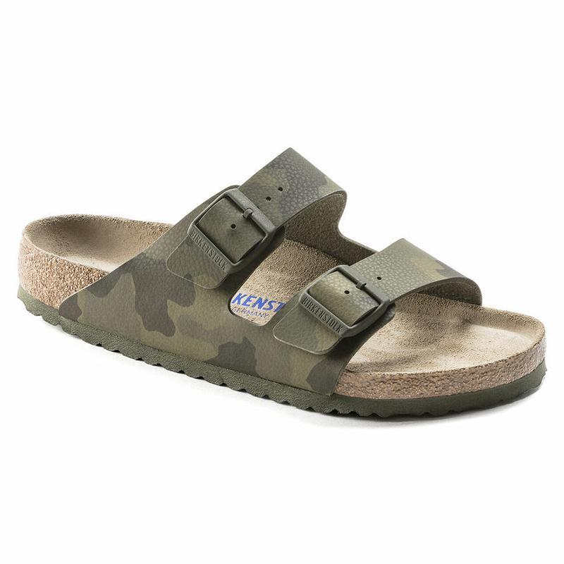 Birkenstock Soft Footbed Birko-flor Arizona Herre Grøn | DK 254LIS